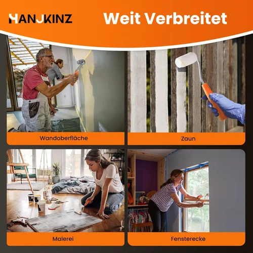 Vista 3 de Kit de rodillos de pintura, kit de 15 rodillos de pintura pequeños de 2 pulgadas con cubiertas de rodillo de pintura de microfibra, bandeja