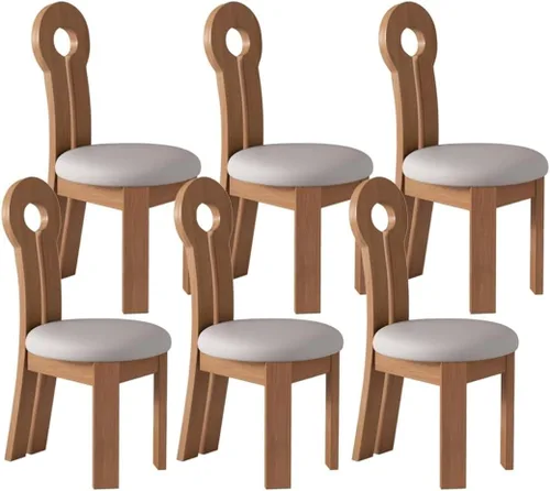 Vista 63 de YVYKFZD Dining Chairs Set, Solid Wood Dining Room Chair, Upholstered Kitchen Chairs, Unique Key-Shaped Living Room Chair, for Offices Bedroom Study