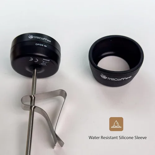 Vista 5 de MiiCoffee Termómetro digital de espuma de leche con clip, accesorios para máquina de café expreso para cocinar leche al vapor (Fahrenheit)