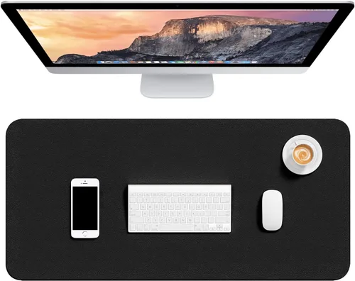 Vista 79 de Hsurbtra - Almohadilla de escritorio, 23.6 x 13.8 pulgadas, alfombrilla de escritorio de piel sintética, M extendida, protector de escritorio