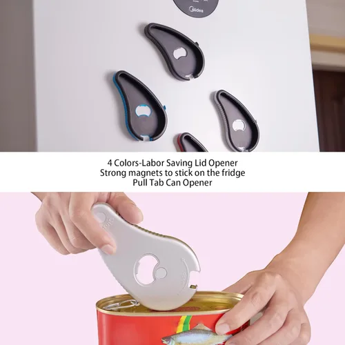 Vista 5 de Abridor Multifuncional de Botellas/Frascos y Latas, Destapador de Botellas de Agua de Plástico con Giro, Abrir Lata de Sopa con Pestillo, Abridor