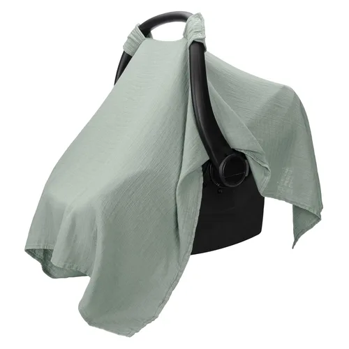 Vista 11 de Comfy Cubs Funda para Asiento de Coche de Bebé - Mezcla Suave y Transpirable de Rayón de Bambú y Algodón Muselina - Toldo Ligero para Protección