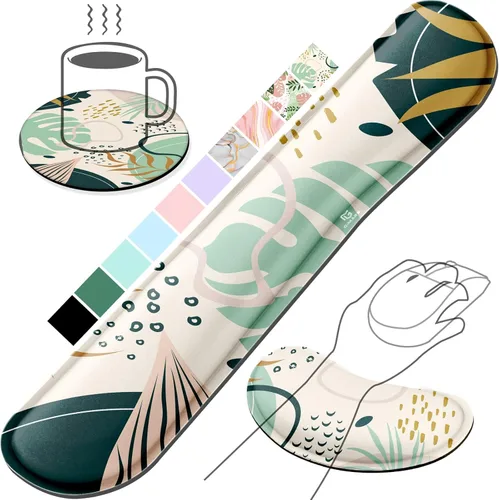 Vista 35 de Gimars Juego Mejorado Ampliado de Almohadilla de Apoyo para Muñeca de Teclado de Espuma Viscoelástica de Gel, Diseño Ergonómico Cómodo