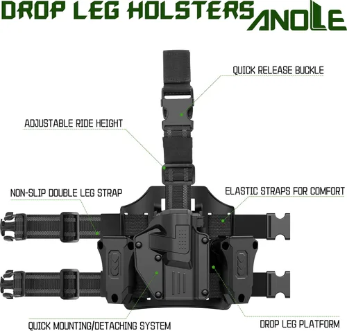 Vista 2 de Universal Holster for Most Popular Full Size and Compact Pistols, Fit Glock S&W Sig Sauer Ruger Taurus Beretta CZ Walther Browning