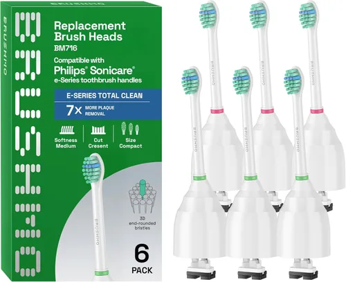 Vista 11 de Brushmo e-Series Cepillo de Dientes Eléctrico Sónico - Cepillo de Dientes Electrónico Recargable de Rosca para Adultos con 3 Modos y Temporizador