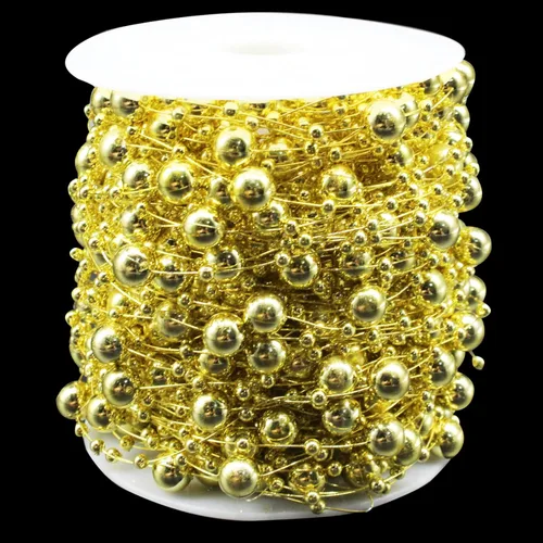 Vista 10 de Guirnalda de Cuentas para Árbol de Navidad de 99 Pies, Hebra de Perlas Artificiales de 3-8mm, Cadena de Cuentas para Manualidades DIY, Bodas