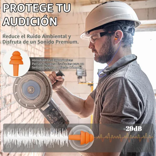 Vista 2 de Auriculares de trabajo Bluetooth, reducción de ruido de 29 dB TPE azul