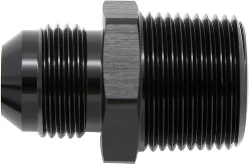 Vista 468 de Adaptador de tubo de aluminio recto 3AN acampanado a 1/4" NPT macho Unión de rosca adaptador de manguera de combustible negro