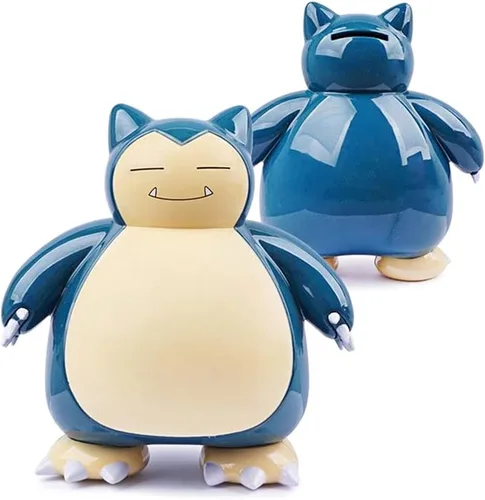 Vista 2 de Pikachu Figura de personaje de amigos monstruo amarillo, alcancía de plástico para monedas: Snorlax (Jammanbo)