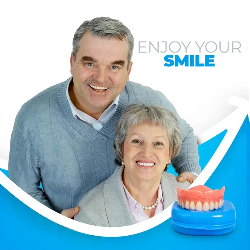 Vista 5 de Prótesis dentales superiores para hervir y morder – Cómodas dentaduras ajustables para reemplazar los dientes perdidos, estilo natural con ajuste