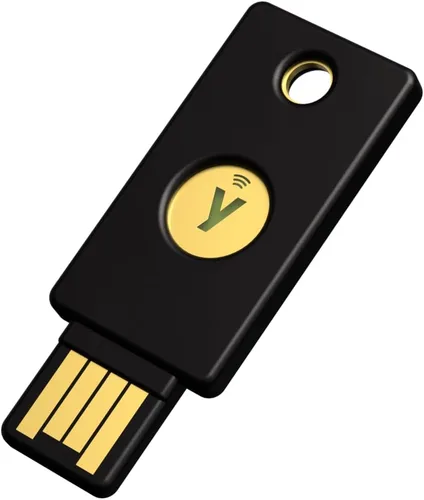 Yubico - YubiKey 5 NFC - Clave de seguridad de autenticación de múltiples factores (MFA) y clave de acceso, conéctate a través de USB-A o NFC,