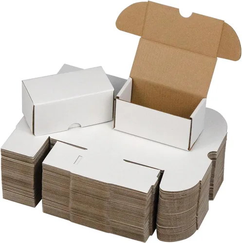 Vista 16 de Cajas de envío de 4.6 x 2.2 x 2.2 pulgadas, juego de 50, caja de cartón corrugado marrón para embalaje de correspondencia de pequeñas empresas
