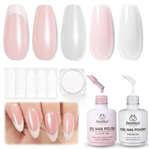 Vista 17 de Beetles Juego de esmaltes de uñas de gel de otoño, 6 colores, borgoña, rojo, naranja, amarillo, marrón, kit para uñas hojas de otoño
