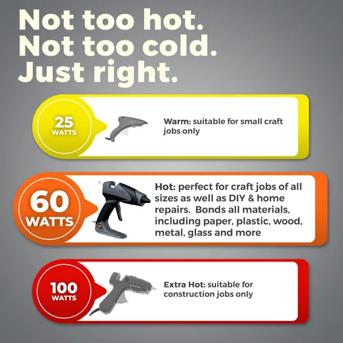 Vista 5 de Chandler Tool Pistola de pegamento caliente de tamaño completo y barras de pegamento para manualidades y bricolaje Pistola de silicona caliente