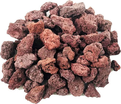 KAYSO INC - Rocas de lava decorativas para paisajismo o pozos de gas, 3/4 pulgadas (.75 pulgadas) (40 libras, roca de lava roja)