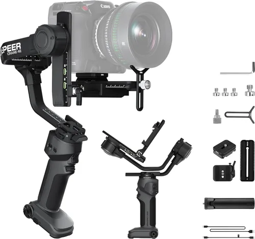 Vista 8 de ZHIYUN Crane 4E - Estabilizador de cámara de 3 ejes para cámaras DSLR y sin espejo, cardán de cámara compatible con Canon/Nikon/Sony, disparo
