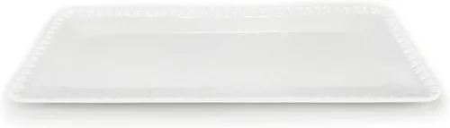 Vista 3 de KX-WARE Juego de 2 bandejas de melamina de 17 pulgadas, color blanco y rectangular, 100% melamina, aptas para lavavajillas, sin BPA