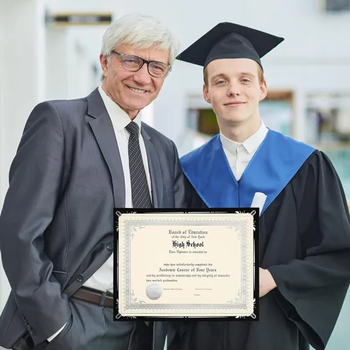 Vista 6 de Fainne 100 juegos de papel para certificados, kit de soportes para premios de una cara con borde de lámina para cubiertas de certificado de 8.5 x