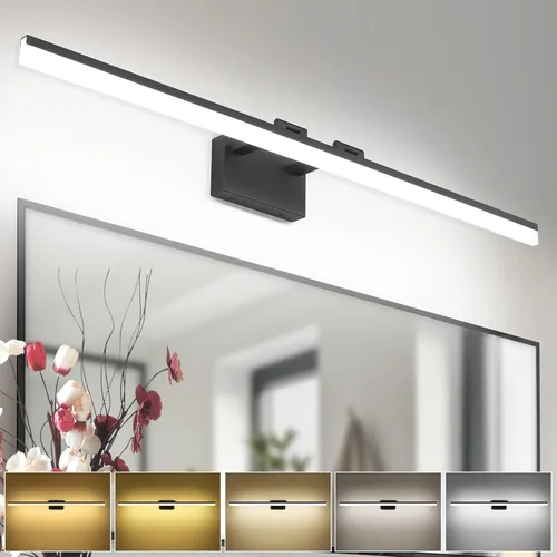 Vista 14 de SOLFART Luces LED ajustables de 18 pulgadas para tocador de baño, luces de baño sobre espejo, luz de tocador negra, accesorios de iluminación