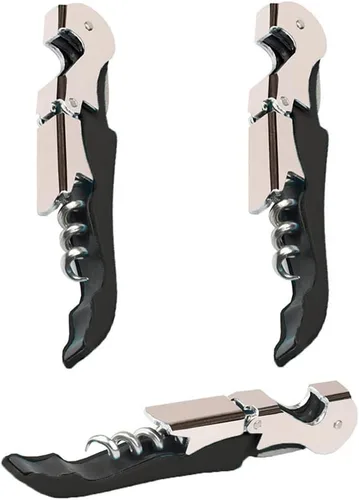 Vista 18 de Juego de sacacorchos para camareros profesionales, llave de vino de acero inoxidable resistente con bisagras para camareros de restaurantes