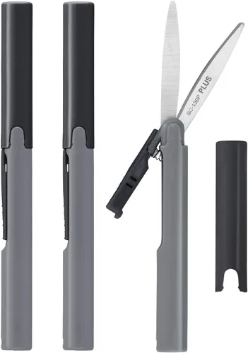 Vista 10 de Plus Tijeras Compactas Estilo Bolígrafo Twiggy con Tapa, Blanco