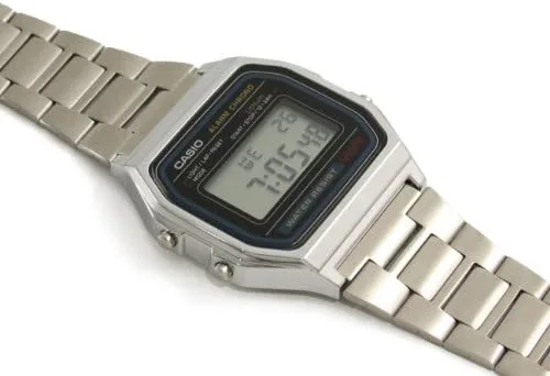 Vista 3 de Casio De los hombres pulsera de acero inoxidable reloj digital con alarma y cronómetro y funciones auto Calendario Clásico con un bloqueo de cierre