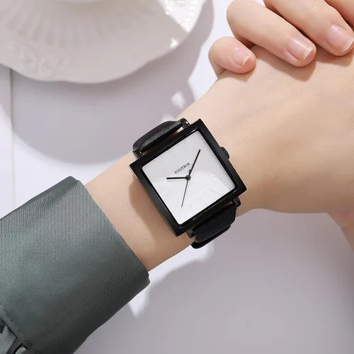 Vista 7 de Reloj de cuero impermeable para mujer, reloj de pulsera de cuarzo para muñecas pequeñas, diseño fino