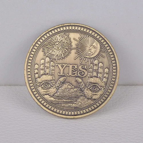 Vista 6 de Moneda de Desafío, Moneda de adivinación sí, no (bronce)