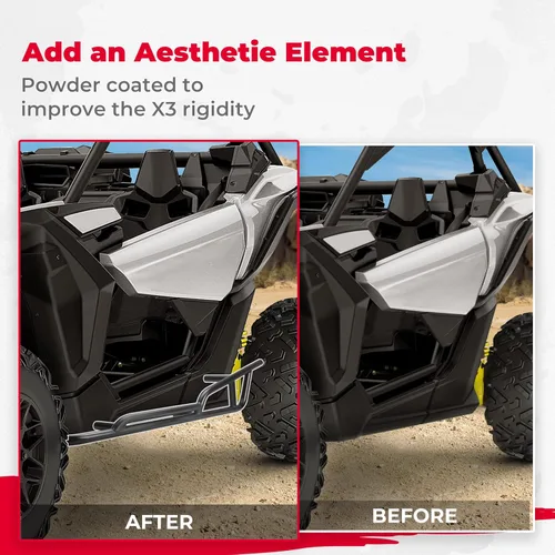 Vista 2 de KEMIMOTO X3 Barras de Amortiguación, Protectores de Roca Compatibles con Can Am Maverick X3 Turbo R RR 2017-2025 Protector de Parachoques Lateral