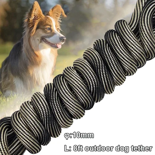 Vista 3 de BTINESFUL Correa de Amarre para Perro, Cuerda de Control Correa de Cuerda Larga, 8ft 12ft 20ft 30ft 50ft 75ft Correa para Perros de Patio - Perros