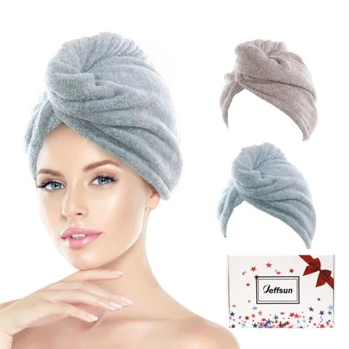 Vista 16 de Rellenos de calcetines para niñas, toalla de secado de pelo de microfibra con envoltura, toalla de pelo extra gruesa de 2 capas súper absorbente