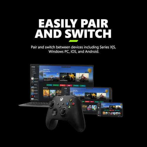 Vista 6 de Xbox Wireless Gaming Controller (2025) – Carbon Black – Play on Xbox, Windows, Android, iOS, FireTV Sticks, Smart TVs, VR Headsets