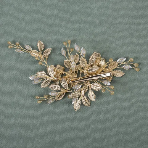 Vista 7 de SWEETV - Peineta de novia con diamantes de imitación, hecha a mano, diseño de flores