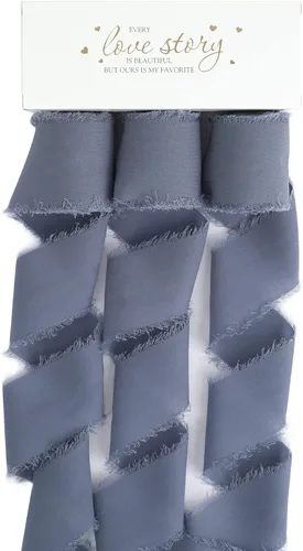 Vista 9 de MEEDEE Cinta de gasa azul oscuro de 2 pulgadas, cinta deshilachada de gasa azul polvoriento para manualidades, cintas de gasa de seda para envolver