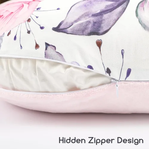 Vista 4 de Funda de almohada de lactancia, 1 unidad, funda de almohada de lactancia extraíble Minky para almohadas de lactancia materna, funda reversible