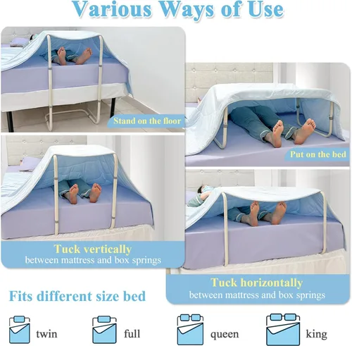 Vista 6 de Levantador de mantas, barra de elevación para pies, soporte ajustable para mantas, soporte para cama, tienda de campaña, elevador de sábanas