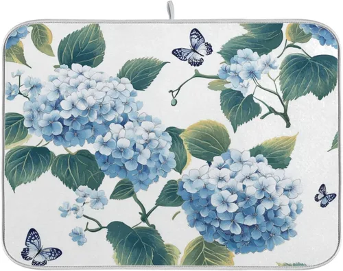 Vista 14 de Tapete de secado de platos para encimera de cocina, tapete de secado de platos, tapete escurridor de platos, almohadilla de microfibra absorbente