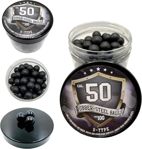 SSR 100 bolas de acero de goma de mezcla dura de alta calidad, estilo S, 0.10 oz, bolas de goma pesada, bolas de paintballs para entrenamiento de
