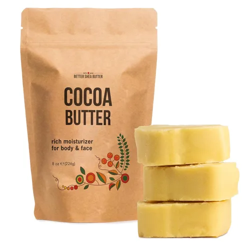 Better Shea Butter Manteca de cacao – Bloque de 8 onzas, hidrata profundamente la piel, disminuye cicatrices, estrías, calma la piel seca