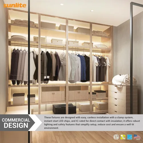 Vista 10 de Sunlite Lámpara empotrada redonda LED de 4 pulgadas, seleccionable de potencia 9 W/13 W/18 W, 2000 lúmenes, interruptor CCT 27K/30K/35K/40K/50K, 90