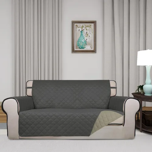 Vista 212 de PureFit - Funda de sofá acolchada reversible, protector de muebles impermeable, funda de sofá lavable con correas antideslizantes y elásticas