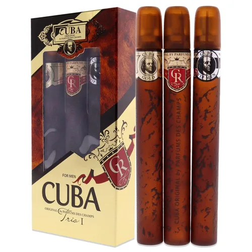 Vista 4 de Cuba Trio Best 1 Set de regalo (3 x 1.17 oz Eau De Toilette Spray) Oro, VIP, Royal Fragancia para hombre