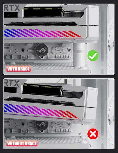 Vista 3 de upHere Soporte de GPU, Soporte de GPU para Tarjeta Gráfica, Soporte de Hundimiento para Tarjeta de Video, Soporte de GPU, Blanco, S (26mm-50mm)