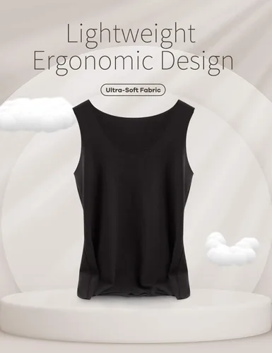 Vista 3 de MANCYFIT Camiseta térmica sin mangas para mujer, de forro polar, sin mangas, capa base, sin costuras, cuello redondo