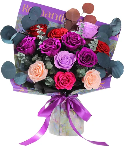 Vista 11 de Lovenfold Flores para entrega, ramos de flores preservadas, ramos de rosas rojas que duran de 1 a 3 años, regalos de flores de cumpleaños