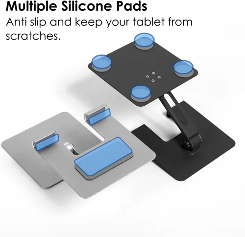 Vista 7 de Soporte para tablet para escritorio, soporte ajustable y estable, plegable multiángulo, compatibilidad universal para tabletas de 4 a 13.3 pulgadas