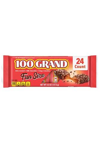 Vista 10 de Paquetes de chocolate con leche 100 Grand para compartir, barras de chocolate Ferrero envueltas individualmente a granel, 2.8 onzas, paquete de 24