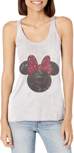 Vista 2 de Women's Mickey & Friends Minnie Mouse Distressed Leopard Bow Racerback Tank Top