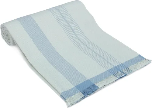 Vista 9 de Andean Vertical Lines - Manta de mezcla de algodón de alpaca, tejida suave y cálida, diseño a rayas, 72 x 52 pulgadas (marfil/dorado)