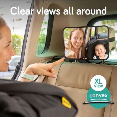 Vista 2 de Baby Uma Espejo de coche para bebé: accesorio inastillable para asiento trasero para bebé, diseño transparente de visión amplia para monitoreo